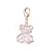 3Pcs Bear Transparent Resin Rhinestone Pendant Decorations HJEW-JM01007-3