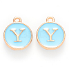 Golden Plated Alloy Enamel Charms ENAM-S118-04Y-1