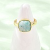 Natural Amazonite Finger Rings with Brass Findings G-H353-04G-03-2