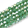 Opaque Solid Color Electroplate Glass Beads Strands LS-EGLA-A039-P2mm-B08-1