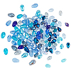 4Bags 2 Styles Transparent Glass Beads  Segmented Multi-color Beads GLAA-PH0003-25B-1