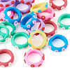 24Pcs 6 Colors Handmade Polymer Clay Finger Rings CLAY-TA0002-12-3