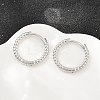 Brass Huggie Hoop Earrings KK-CBA8324-18A-P-1