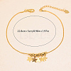 Vintage Brass Star Tassel Charm Anklets for Women CU9908-4