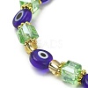 5Pcs 5 Style Natural Banded Agate & Lampwork Evil Eye & Seed Beaded Stretch Bracelets Set BJEW-JB09616-03-4