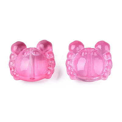 Transparent Spray Painted Glass Beads LS-GLAA-N035-026-C04-1