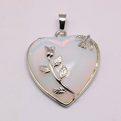 Heart Opalite Pendants X-GP356-5-1