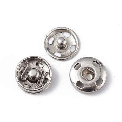 Non-Tarnish 202 Stainless Steel Snap Buttons BUTT-I017-01A-P-1