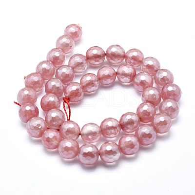 Electroplated Cherry Quartz Glass Beads Strands G-O164-04-10mm-1