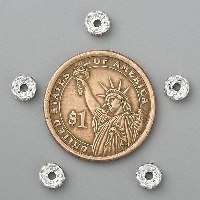 Brass Crystal Rhinestone Spacer Beads X-RB-A006-6MM-S-1