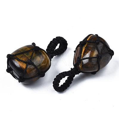 Natural Tiger Eye Pendants G-N0326-93C-1