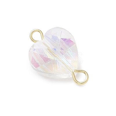 Faceted Clear Glass Connector Charms PALLOY-JF04115-01-1