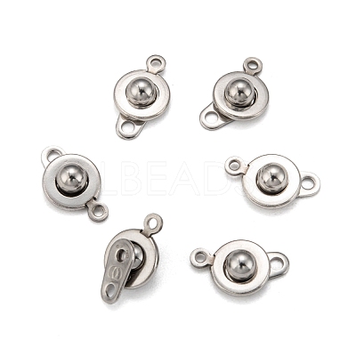 Tarnish Resistant 201 Stainless Steel Snap Clasps STAS-K148-11-1