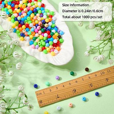 1000Pcs Opaque Acrylic Beads OACR-SZ0001-59-1
