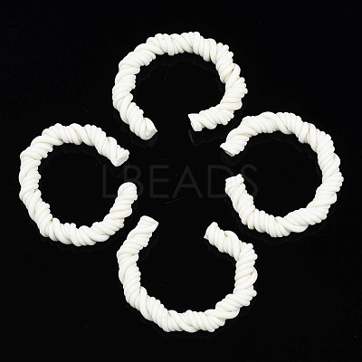 Polymer Clay Twist Rope Open Ring CLAY-N010-031-01-1