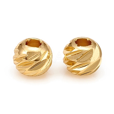 Carved Brass Spacer Beads X-KK-D160-25G-1