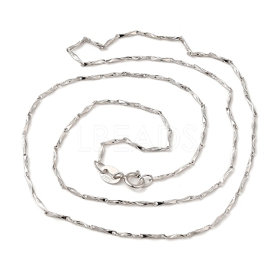 Anti-Tarnish Rhodium Plated 925 Sterling Silver Chain Necklaces STER-F039-12P-1