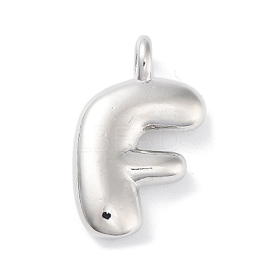 Rack Plating Brass Balloon Letter Pendants KK-C050-01P-F-1