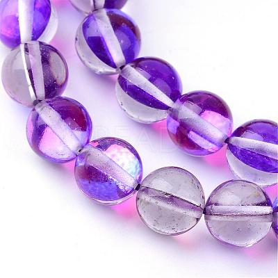 Synthetic Moonstone Beads Strands G-R375-8mm-B-1