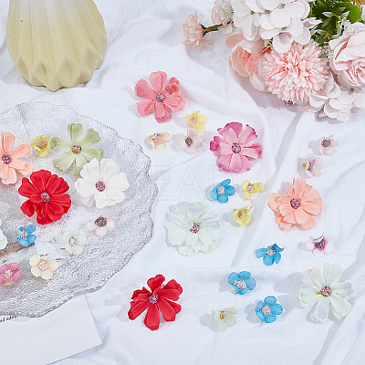 150Pcs 2 Styles Cloth Flower Ornaments DIY-SP0005-85-1