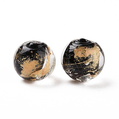 Handmade Gold Foil Glass Beads LAMP-C004-03E-1