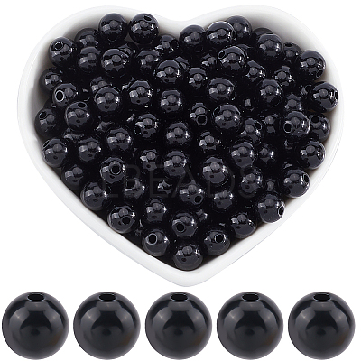 Round Opaque Acrylic Beads MACR-SP0001-27B-01-1