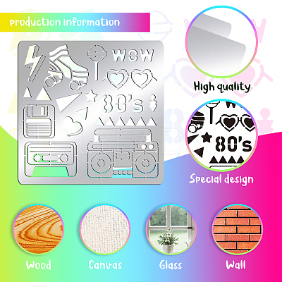 Stainless Steel Cutting Dies Stencils DIY-WH0279-128-1