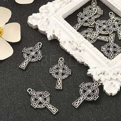 10Pcs Irish Tibetan Style Alloy Pendants PALLOY-YW0001-30-1