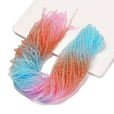 Transparent Painted Glass Beads Strands LS-DGLA-A034-T3mm-A19-1