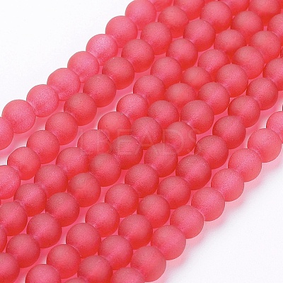 Baking Paint Transparent Glass Bead Strands X-GLAA-S031-4mm-40-1