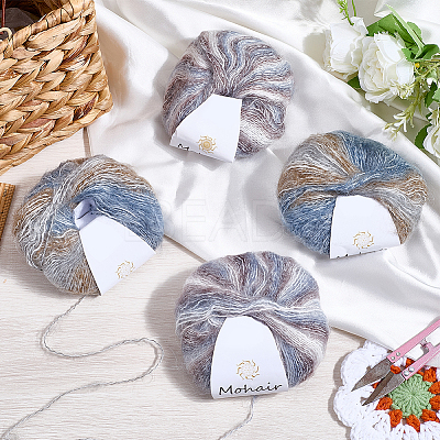 4 Skeins 2 Colors Segment Dyed Mohair Yarn OCOR-CY0002-51B-1