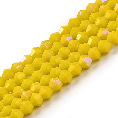 Opaque Solid Color Imitation Jade Glass Beads Strands GLAA-F029-P4mm-D05-1
