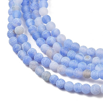Natural Crackle Agate Beads Strands G-G055-4mm-7-1