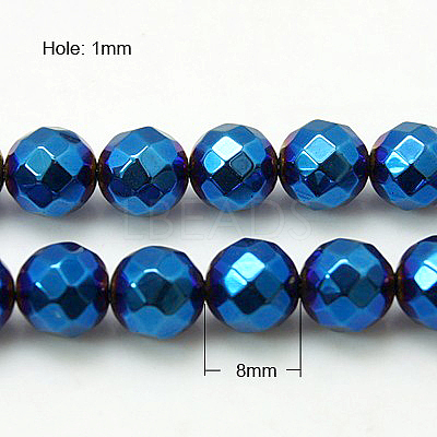 Non-Magnetic Synthetic Hematite Beads Strands G-C018-8mm-1