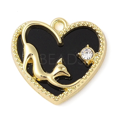 Alloy with Rhinestone Pendants ALRI-U001-03A-G-1
