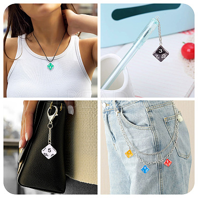 24Pcs 6 Colors Acrylic Pendants OACR-TA0003-74-1