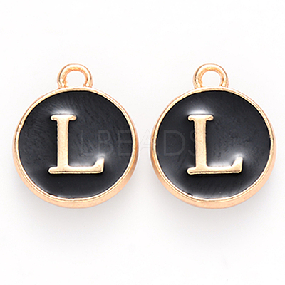 Golden Plated Alloy Charms LS-ENAM-S118-02L-1