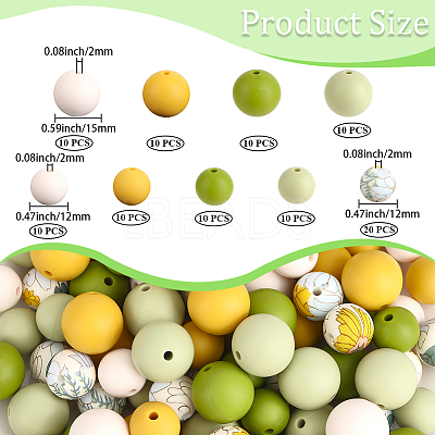 100Pcs Silicone Beads SIL-PA0001-39C-1