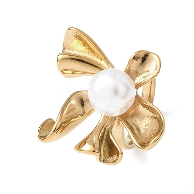 Opaque Acrylic Imitation Pearl Finger Rings RJEW-P177-03A-G-1