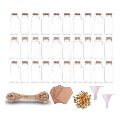 60Pcs Column Glass Cork Bottles Ornament DIY-YW0006-09-1