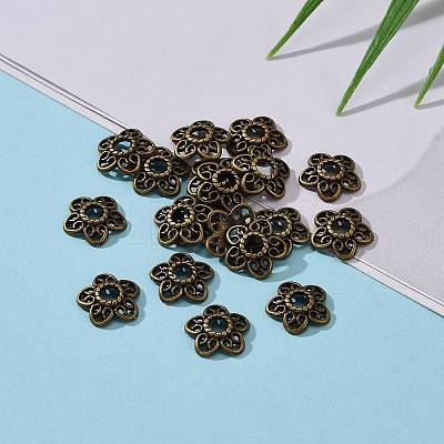 Tibetan Style Alloy Bead Caps LS-K0P34071-1