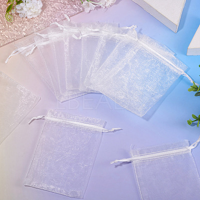 50Pcs Organza Bags Jewellery Storage Pouches Wedding Favour Party Mesh Drawstring Gift OP-TA0001-16E-1