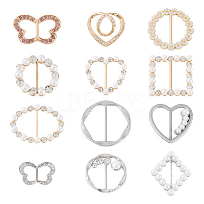 12Pcs 12 Styles Alloy Buckles AJEW-TA0003-44-1