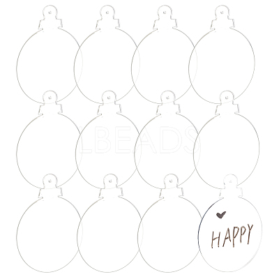 Transparent Acrylic Disc Pendants TACR-NB0001-07C-1