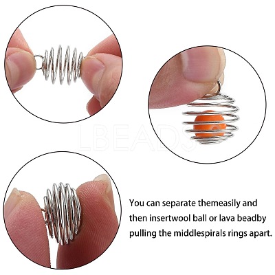 Iron Wire Spiral Bead Cages X-IFIN-R231-14mm-P-1