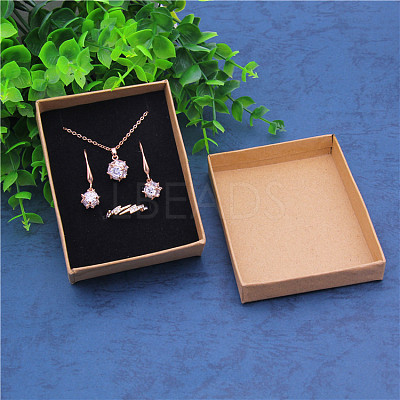 Kraft Paper Cardboard Jewelry Set Boxes CBOX-WH0001-D04-1