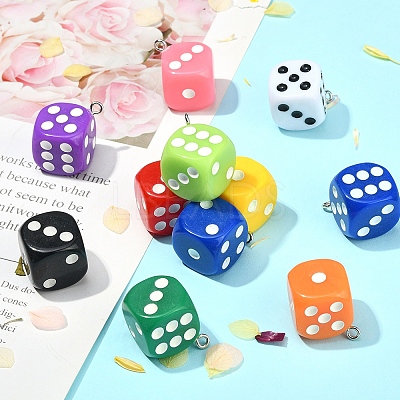 20Pcs 10 Colors Plastic Pendants KY-CJ0001-56-1