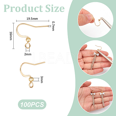 100Pcs 316 Surgical Stainless Steel Earring Hooks STAS-UN0058-62-1