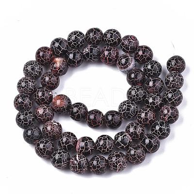 Natural Fire Crackle Agate Beads Strands G-T125-22D-1