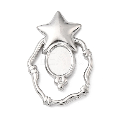 Star 304 Stainless Steel Pendant Cabochon Setting STAS-P454-09P-1